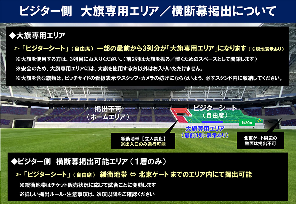 横断幕掲出場所・大旗エリア