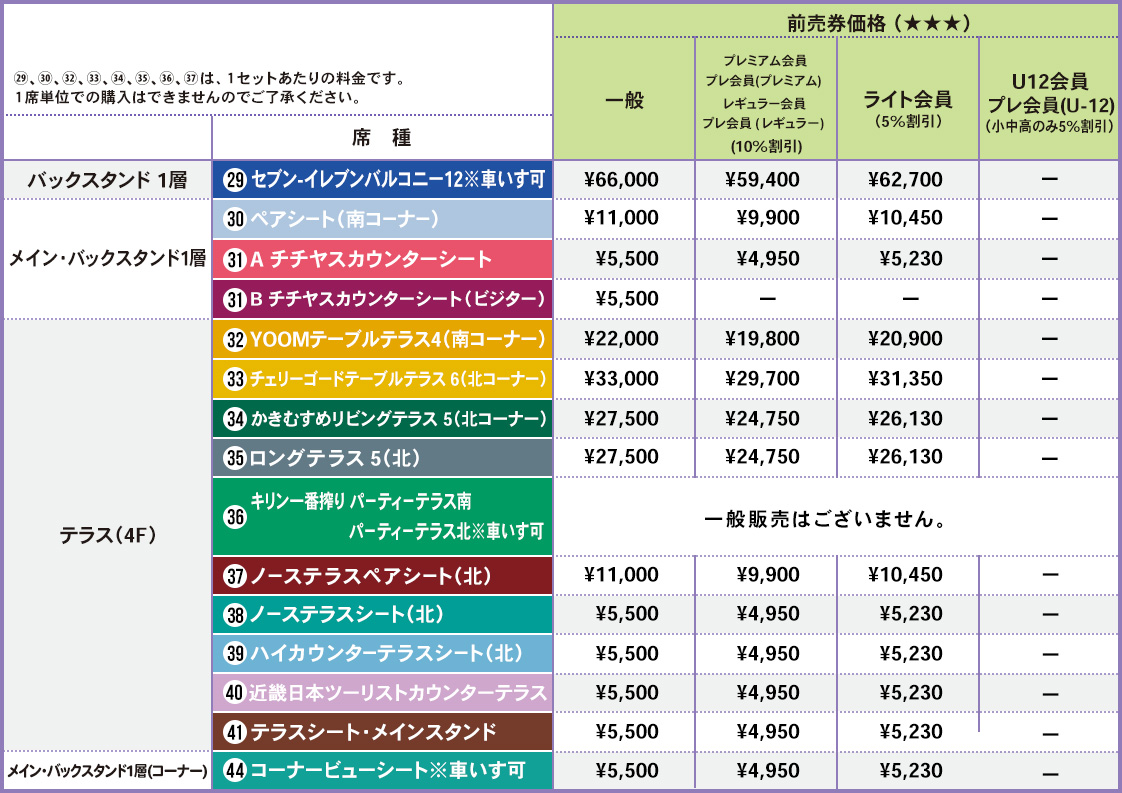 バラエティー席（前売券）