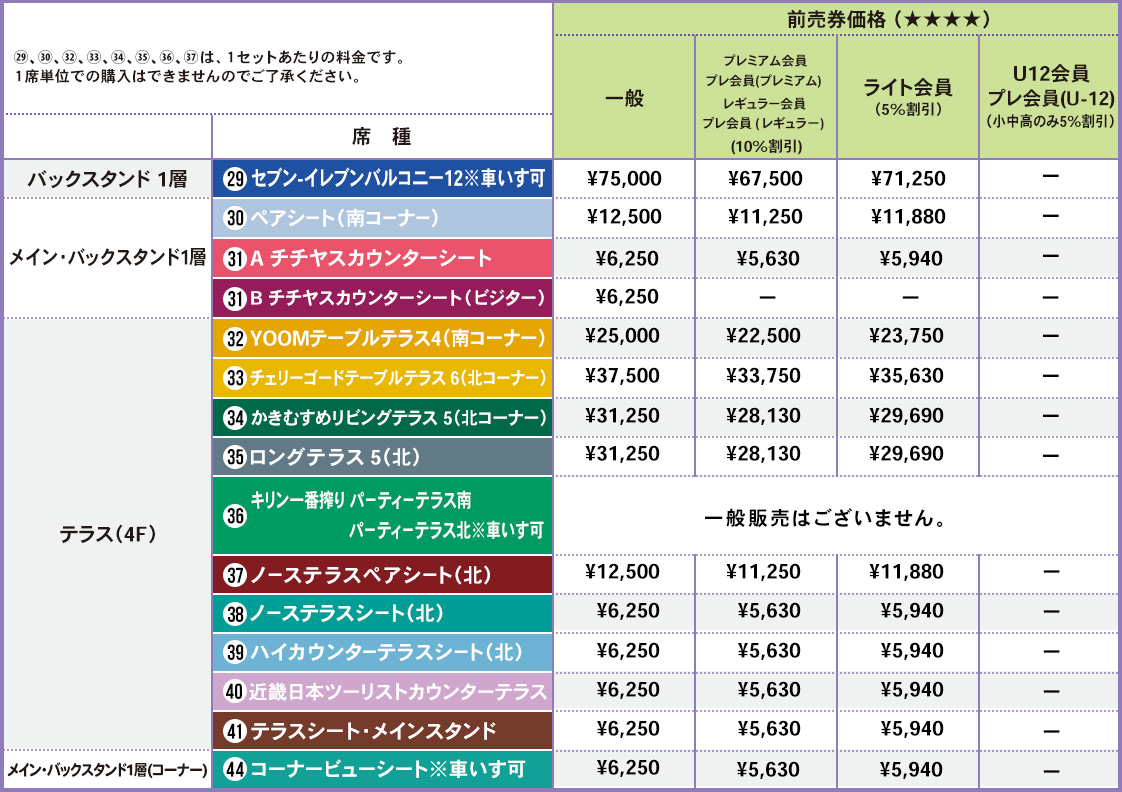 バラエティー席（前売券）