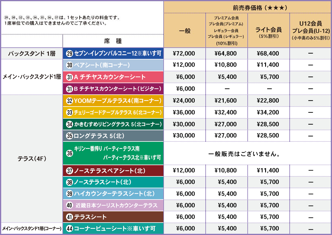 バラエティー席（当日券）