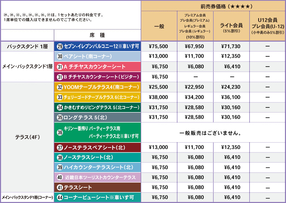 バラエティー席（当日券）