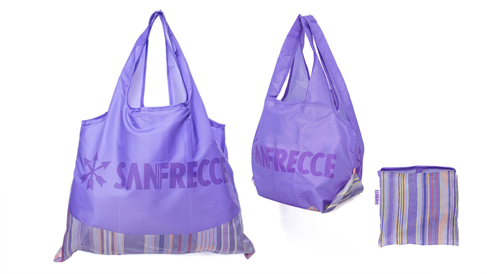 ソレイユストライプ2WAYエコバッグ（ヴァレンソル ヴィオレ ラヴァンド）